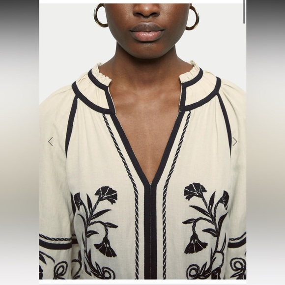 JigSaw Linen-blend Embroidery Maxi Dress size US 6 UK 10 - Picture 9 of 9